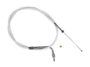 Stainless Braided Throttle Cable 90 ° Stainless Steel Clear Coated 42″