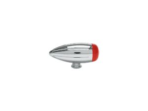 Slotted Mini Stretch Bullet Turn Signal Chrome Red