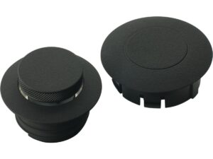 Screw In Pop-Up Gas Cap Set Vented with one ‚dummy‘ cap Black