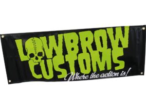 Customs Logo Banner, 47″ x 17″ 10oz vinyl with brass grommets