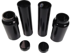 6-Piece Fork Covers with lower Fork Aluminum Covers Without Cult-Werk Logo Black Gloss Powder Coated