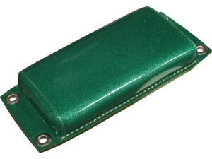 Retro Smooth Pillion Pad Green Synthetic Leather