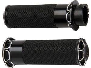 Beveled Fusion Grips Black 1″ Anodized Cable operated