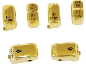 6 PC Switch Cap Set Gold Hand Control Switch Cap Kit