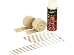 Exhaust Wrap Tan with White HT Silicone Coating Exhaust Wrap & Silicone Coating Kit Beige