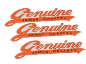 JAMES GENUINE Logo Sign, Embossed Metal