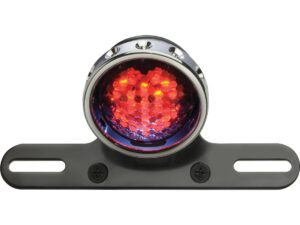 Retro Drilled LED Rücklicht with Bracket Chrome Black LED