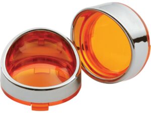 Deuce Turn Signal Visor Bezel Kit Amber lens Chrome