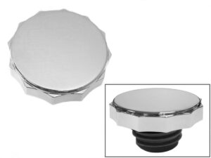 Deluxe Scalloped Gas Cap Left side cap only (Non-vented) Chrome