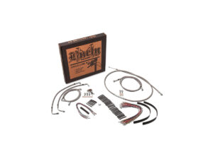 13″ Bagger Ape Cable Kit Stainless Steel Clear Coat ABS