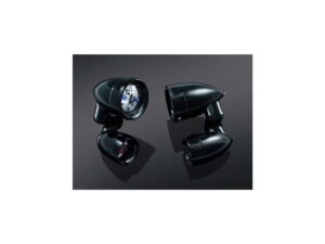 Gloss Black Fairing Mounted Driving Lights with Turn Signals