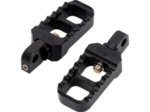 Stubby Serrated Adjustable Foot Pegs Stubby Version Black, Anodized