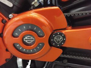 Swingarm Cover With Cult-Werk Logo Black Anodized