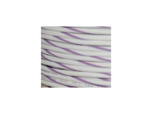 OEM Colored 1mm Wire Spools White, Violet Stripe