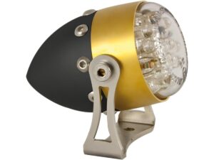 Retro LED Taillight Bezel: satin, Housing: satin Brass Black LED
