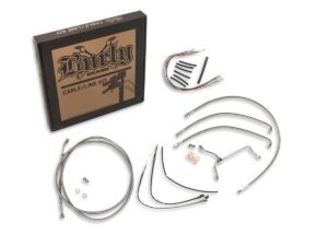 14″ Bagger Bar Cable Kit Stainless Steel Clear Coat ABS