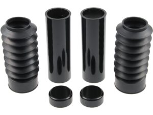 6-Piece Fork Covers with lower Fork Rubbers Without Cult-Werk Logo Black Gloss Powder Coated
