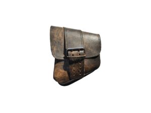 Solo Swingarm Saddle Bag with Front Wide Strap Rustic Brown Left