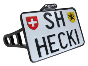 Side Mount License Plate Kit Swiss specification 180x140mm Black Anodized