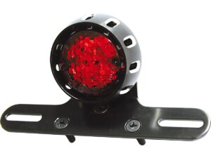 Miles LED Taillight LED, Red Lens, Metal Housing Black Reflector LED