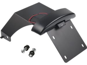 Fat Bob License Plate Bracket Kit with Brake-/Taillight and License Plate Light Black Powder Coated