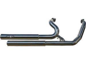 Top Chopp Staggered Floorboard Exhaust System , Without Heat Shield, Polished Smooth End Cap, 2,5″ Polished
