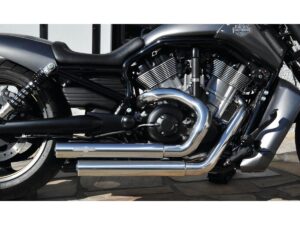 Top Chopp Staggered Exhaust System , Without Heat Shield, Polished Smooth End Cap, 2,5″ Polished
