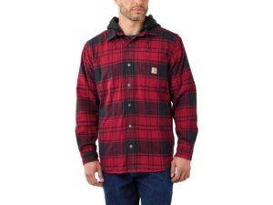 Rugged Flex Relaxed Fit Flannel Fleece-Lined Hooded Shirt Jacket