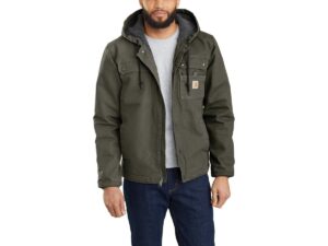 Relaxed Fit Washed Duck Sherpa-Lined Utility Jacket XL Moss