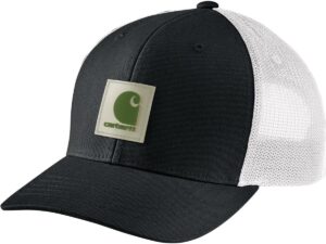Rugged Flex Twill Mesh-Back Logo Patch Cap Black Arborvitae