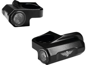 Nano Series Sportster S Handlebar LED Turn Signals/Position Light Black Powder Coated Smoke LED